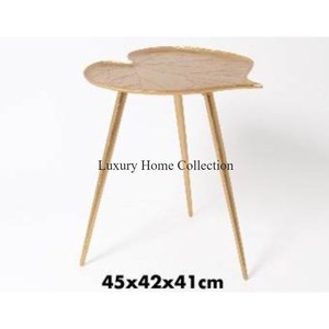 Large Leaf Shape Home Decorative Center and Side <b>Table</b> Unique Designer Fancy Look <b>Coffee</b> <b>Table</b> Gold Color 3 Legs in <b>Low</b> Price - Product Image 1