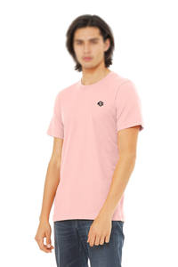 T-shirt à manches courtes en coton 100% pour homme, rose clair, coupe classique, logo personnalisé, été, décontracté, fabricant OEM, vente en gros à bas prix - Product Image 2