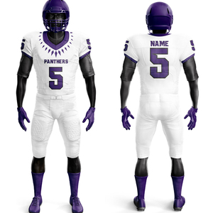 Conjunto de Uniforme de Fútbol Americano Personalizado con Costuras en Blanco, Transpirable, para Práctica - Product Image 2