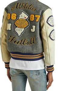 ODM OEM Veste universitaire pour homme de haute qualité personnalisée, manches en PU, broderie en laine, streetwear tendance, vente en gros - Product Image 2