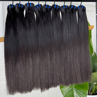Extensions de cheveux humains lisses, couleur naturelle, double trame, pleine densité, pour perruque et pose à coudre