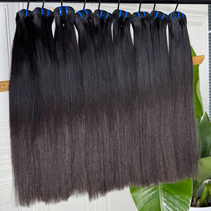 Extensions de cheveux humains lisses, couleur naturelle, double trame, pleine densité, pour perruque et pose à coudre - Product Image 2