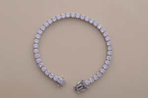 สร้อยข้อมือเพชรทรงกลม 7.09 กะรัต เพาะเลี้ยงในห้องปฏิบัติการ ตัวเรือนทองคำขาว/โรสโกลด์/เหลือง 18K เครื่องประดับชั้นดี - Product Image 2