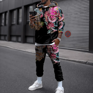 กางเกงวอร์มขายาวแบบสวมหัวสองชิ้นสำหรับผู้ชายแนวสตรีทแฟชั่นแบบลำลองพิมพ์ลาย3D ความชั่วร้ายฤดูหนาว/ฤดูใบไม้ร่วง - Product Image 4