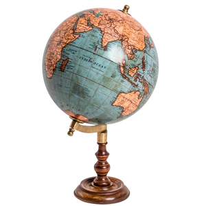 Globe en papier décoratif antique Base en bois Finition vintage Carte du monde Structure intérieure éducative Modèle en métal pour la géographie - Product Image 2