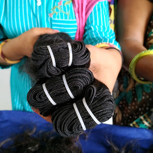 Cheveux humains indiens bruts, paquet ondulé, 100% cheveux humains, extensions de cheveux, cheveux naturels Remy, non traités, fournisseur indien de cheveux humains - Product Image 1