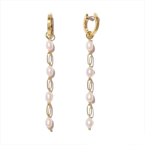 925 Sterling Silver Baroque Fashion Designer <b>Dangle</b> <b>Pearl</b> Chain Tassel Water Drop Earline Chain <b>Earrings</b> - Product Image 3