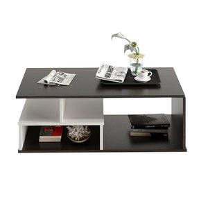 Table basse en bois d'ingénierie à 2 niveaux Meilleure vente Table artisanale en couleur noyer pour espace de vie et chambre à coucher au meilleur prix - Product Image 1