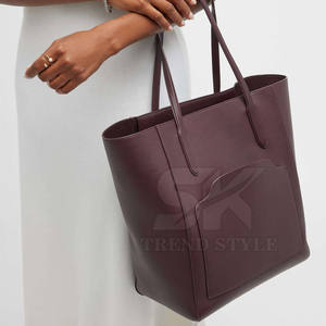 Servicio OEM, Precio al por Mayor, Bolso Tote de Cuero para Mujer, Nuevo Diseño, Bolsos Tote de Cuero de Color Sólido - Product Image 5