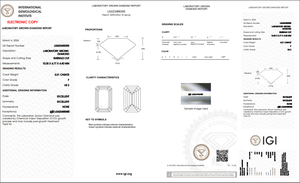 3.01ct Emerald Cut Lab-grown Diamond IGI Certified F Color VS2 Clarity Lab-Stone - Product Image 5