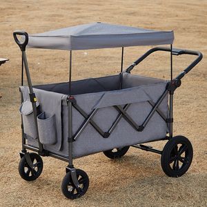 折りたたみ式キャンプカート、折りたたみ式ユーティリティヘビーデューティー150Lワゴンカート、食料品、スポーツ、庭用 - Product Image 2