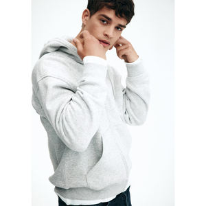 High Quality Casual Solid Fleece Loose Fit Hoodie Blank Unisex Custom Vintage Zip Hoodies Distressed Streetwear Sweatshirt OEM - Product Image 6