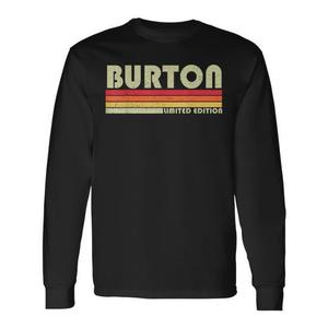 T-Shirt a Maniche Lunghe Stile Retrò Vintage con Cognome Burton Anni '80 e '90 per Uso Promozionale - Product Image 1