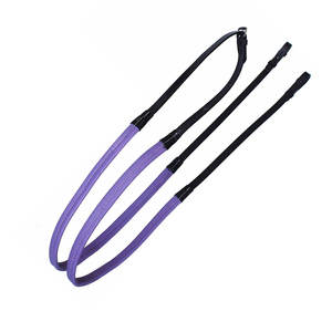 Rênes d'entraînement anglais de haute qualité pour l'équitation en cuir noir avec poignée en caoutchouc antidérapante rênes d'école flexibles souples - Product Image 4