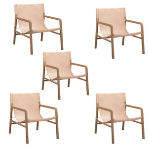 Nouveau design Fauteuil en bois rembourré en cuir brun simple pour extérieur Mobilier simple et moderne fabriqué en Indonésie - Product Image 6