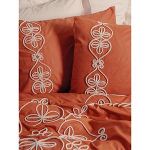 Ensemble de housse de couette double en coton Brode Ranforce Tiva Beige-Ensembles de housse de couette de qualité supérieure - Product Image 1