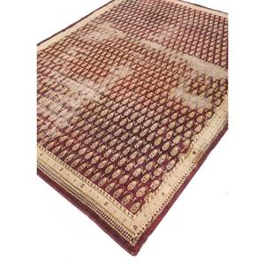 Tapis en laine noués à la main Aalam, motif géométrique abstrait rouge-orange, Kilim pour entrée, couloir, 9x12 rectangulaire pour adolescents - Pae-6309 - Product Image 2