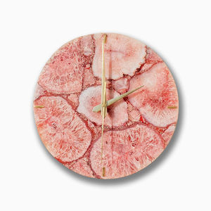 High Quality Agate Slices <b>Clocks</b> in Mixed Colours Gold Metal Stand for Home Office Decoration Semi-Precious Stone Craft Product - Product Image 1