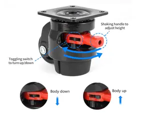 Huarui Foot Adjustable Heavy Duty Machine Mobile Leveling Wheel Footmaster GD60S Height Adjustable Leveling Caster Wheels