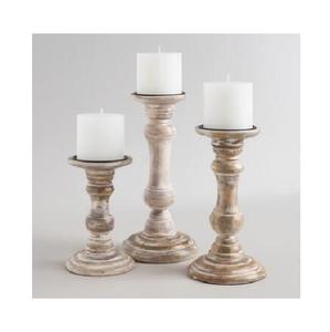 Bougeoir en bois rustique naturel décoration faite à la main pour ferme salon chambre table à manger bureau et patio - Product Image 3