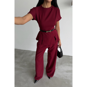 Mono corto color borgoña para fiesta - Product Image 2