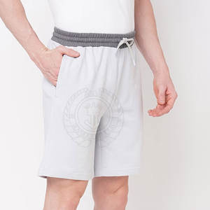 Pantalones cortos de hombre superventas de alta calidad cintura elástica 100% algodón sólido secado rápido ropa de entrenamiento uso Casual - Product Image 3