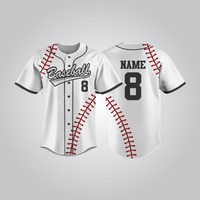 Maillot de baseball respirant à manches courtes pour adultes, grande taille, 100 % polyester, imprimé par transfert thermique, nom d'équipe personnalisé, unisexe, vente en gros