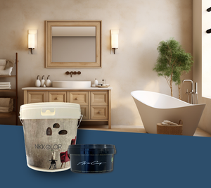 Juego de dos capas de revestimiento de suelo epoxi de microcemento Terra Veneziana, cubiertas de 16 Mq, superficies de pared y suelo, pintura de construcción líquida - Product Image 4