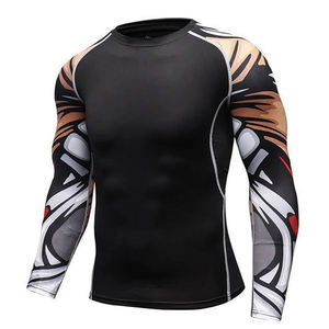 Oem Service Custom Design Low MOQ <b>MMA</b> <b>Rash</b> <b>Guard</b> Factory Price Comfortable Wear Men <b>MMA</b> <b>Rash</b> <b>Guard</b> - Product Image 4