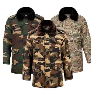 Long Cold Clothing Coat Men's Jackets Winter Windproof Waterproof Removable Washable Warm Camouflage Tactical Cotton Coat