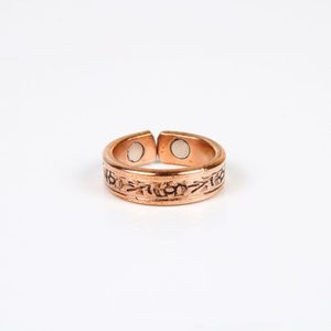 Premium Solid <b>Copper</b> <b>Magnetic</b> Therapy Ring With Rosette Pattern Wellness Accessory Adjustable Fit For Everyday Wear - Product Image 6