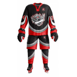 Uniforme de hockey sur glace confortable de haute qualité à bas prix fabriqué au Pakistan avec nom d'équipe personnalisé Impression OEM Style d'ensembles unisexe - Product Image 1
