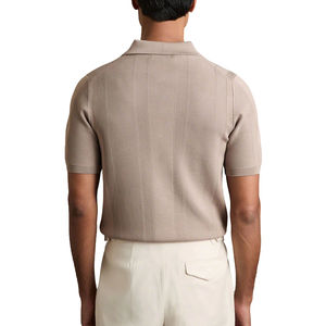 Chemises polo de haute qualité 2026, épaules tombantes, coupe décontractée, rayures contrastées, rugby, coton ample, chemises polo décontractées avec MOQ faible - Product Image 4