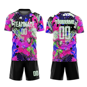 Uniforme d'équipe haute pour hommes, maillots de football à manches courtes, numéro de nom, ensembles de l'équipe de France 100% polyester, technique de coupe automatisée - Product Image 4