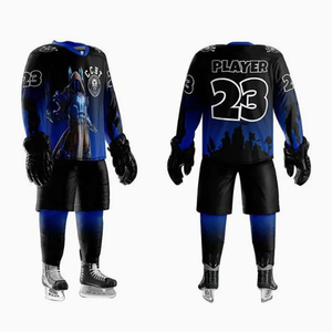 Vente en gros de logo personnalisé Maillot de hockey sur glace Plusieurs équipements de hockey Combinaison de glace Veste longue Maillots de hockey Fournisseur de maillots de hockey - Product Image 2
