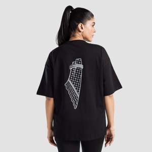 Courageous Tee Black 100% Cotton Jersey <b>Bow</b> Collar Fitted Loose Fit Options Diamond Mesh Hole Decorations One XS/XXS Available - Product Image 2