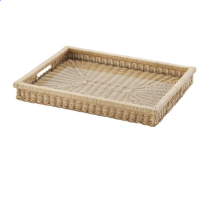 Bandeja de servicio de ratán tejida a mano, bandeja ecológica para comedor, sala de estar y uso en la cocina - Product Image 1