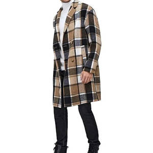 Abrigo Largo Cruzado para Hombre, Mezcla de Lana, Invierno, Abrigo Largo Cruzado Clásico y Formal para Hombre, Invierno - Product Image 1