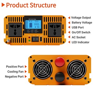 Convertisseur de puissance HOULI 12V 220V 6KW, générateur solaire à onde sinusoïdale pure 5KW, onduleur hors réseau 24V 220V 6000W EU - Product Image 2