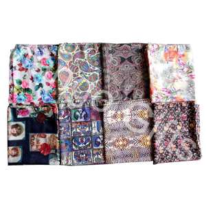 Women's Fashion Designer Printed Satin Silk Sari Long <b>Indian</b> Style Neck <b>Scarf</b> Headwraps Wholesale Lots Digital Printing - Product Image 3