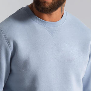 Top qualité hommes bébé bleu recyclé polaire col rond sweat à manches longues pull personnalisé coton biologique sweats pour hommes - Product Image 3