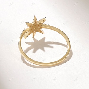 India Best Manufacturer of Natural Diamond Engagement <b>Ring</b> 14kt 18kt 10kt Solid Gold Plated <b>Statement</b> <b>Ring</b> Unique Starburst <b>Ring</b> - Product Image 4