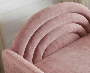 Canapé moderne rembourré, siège d'appoint luxueux, canapé moderne à deux places avec un design unique de dossier en arc, canapé moderne à deux places - Product Image 3