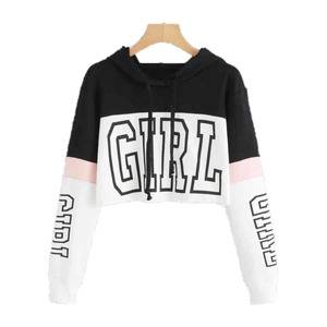 Mode Gym femmes haut court à capuche filles personnalisé haut court à capuche bonne qualité sweat à capuche personnalisé - Product Image 5