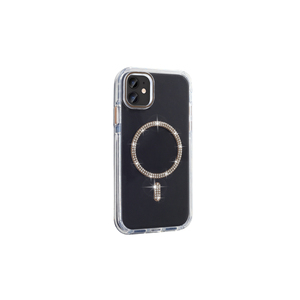Funda de Silicona de Lujo Serie Zore Koment para MagSafe para iPhone 11, Diseño de Diamantes de Imitación Plateados, Fundas Inspiradas en Electroplateado - Product Image 4