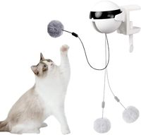 Juguete Interactivo Robótico Eléctrico con Forma de Pelota para Gatos de Interior, Ecológico, de Felpa Rosa y Blanca, 7.5cm, Empaquetado en Caja de Papel con Plumas, para Todas las Estaciones