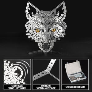 <span class=keywords><strong>Puzzle</strong></span> <span class=keywords><strong>mécanique</strong></span> en <span class=keywords><strong>métal</strong></span> <span class=keywords><strong>3D</strong></span>, tête d'aigle miniature, en acier inoxydable, jouet artisanal, blocs de construction pour enfant - Product Image 3