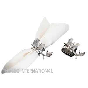 Rond de serviette décoratif Aluminium Métal Table à manger Dîner Fêtes Occasion de mariage Banquet Hôtels Rond de serviette - Product Image 1