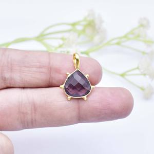Amethsy Gemstone Pendant - Bezel Set 925 Sterling Silver, Handmade Faceted Heart Shape Gemstone, Stylish Design Women Jewelry - Product Image 4