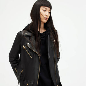แจ็กเก็ตหนังสำหรับผู้หญิงเสื้อแจ็กเก็ตหนังสไตล์2024กันลมมีซิปแขนยาว - Product Image 2